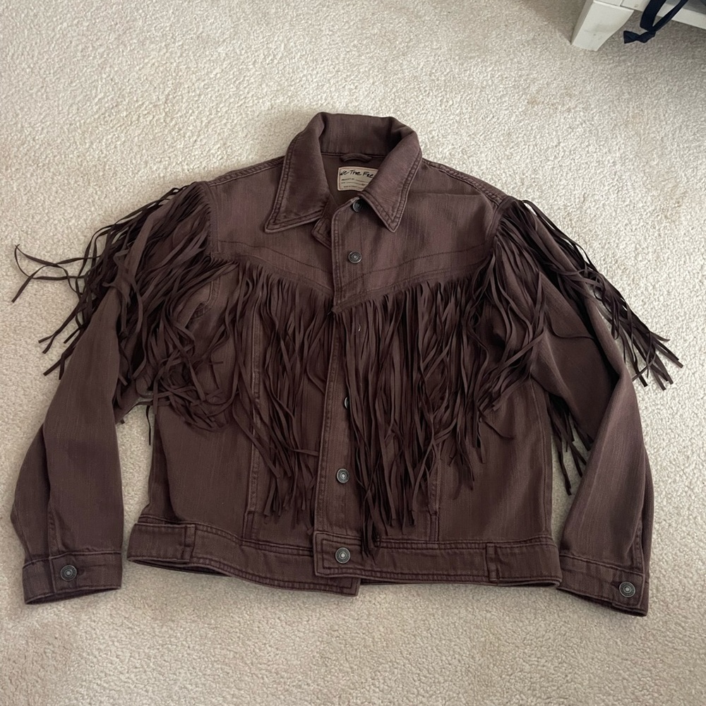 Free People After Hours fringe jean jacket